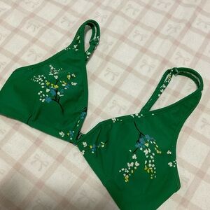 Floral Green Bikini Top